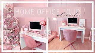 HOME OFFICE TOUR - PINK & ROSE GOLD - CHRISTMAS - homeofcc