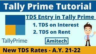 TDS in Tally Prime in Bangla | Auto Calculation TDS In Tally Prime | TDS on Interest & Rent part-1