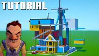 Minecraft Tutorial: How To Make The Hello Neighbour House Original "Alpha 3 Neighbour House"
