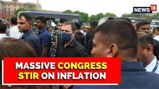 Massive Congress Protests Against Inflation, Rahul & Priyanka Gandhi Detained | English News