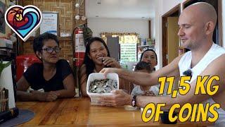 We break the piggy bank, 11.5 kg coins how many pesos? | ISLA PAMILYA CAMOTES ISLANDS PHILIPPINES