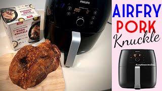 Air fried slow cooked PORK KNUCKLE with crispy skin in Philips Air fryer xxl - Coles Store bought