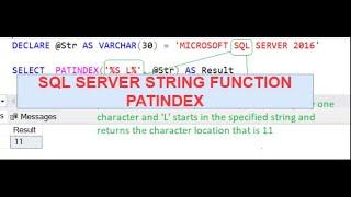 SQL Server PATINDEX Function | SQL Server String Function