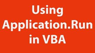 Using Application Run in Excel VBA || 2021
