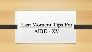 Last Moment Tips for AIBE - XV