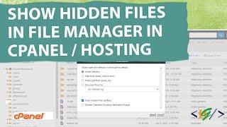 How to Show Hidden Files (dotfiles) in File Manager in cPanel / Web Hosting