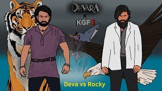 Devara vs KGF chapter-3 2D animation | Man of Masses Jr NTR vs Rocking Star Yash