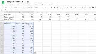 How to Transpose (flip columns and rows) in Sheets / Excel