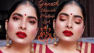 Indian Festival Makeup Tutorial Under ₹500 | Ganesh Chaturthi Makeup Look 2021| Antima Dubey [Samaa]