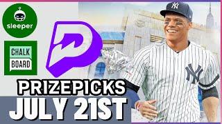 MLB PRIZEPICKS | CHALKBOARD | SLEEPER | PROP PICKS | SUNDAY | 7/21/2024 | MLB BETTING | BET PROPS