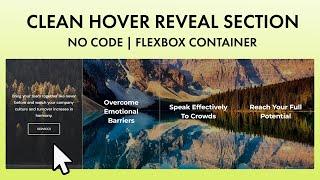 Elementor pro - Text hover over image section with flexbox containers | NO CODE