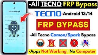 All TECNO FRP Bypass 2025 Without Computer -TECNO Android 14 Frp Google Account -New Security Update