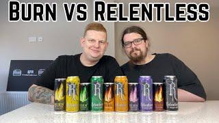 Relentless VS Burn "identical" energy drink comparison - 10 Cans!