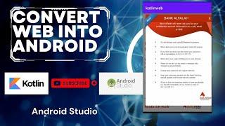 how to convert a website into android application using android studio| kotlin | android studio