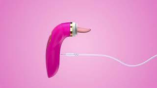 Woman Automatic Vibrating Tongue Clitoral Sucking Nipple Massager Oral Licking Vibrator