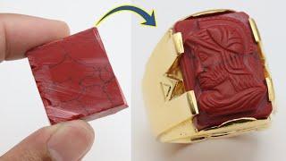 make a stone carving jewelry - how to make a men's ring with carving stone