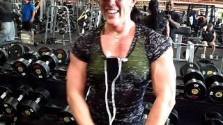 IFBB PRO JENNIFER SCARRETTA BIG 70 LBS INCLINE PRESS