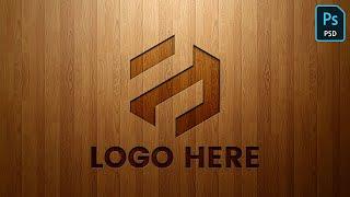 Engraved Logo Mockup on Wood - PHOTOSHOP TUTORIAL