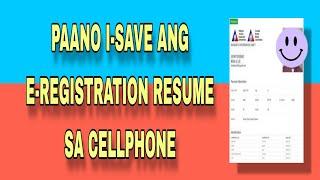 PAANO MAG SAVE NG E-REGISTRATION SA CELLPHONE