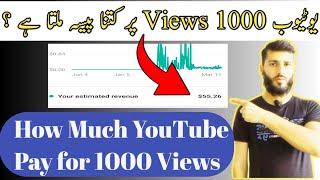 How much money YouTube Pay for Per 1000 Views 2022 ll Tutorial Urdu & Hindi