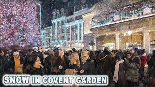 The Best Christmas Lights Walk Tour in London|️Incl. Snow in Covent Garden & Stunning Displays4K