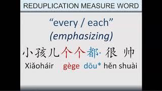 HSK 2 Lesson 06 Grammar 2 Reduplication of Measure Words