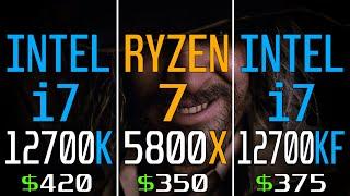 INTEL i7 12700K vs RYZEN 7 5800X vs INTEL i7 12700KF || PC GAMES BENCHMARK ||