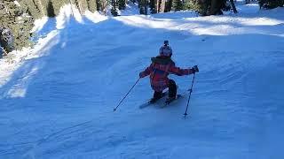 Bailey's first time skiing the backside trees at Wolf Creek!!!