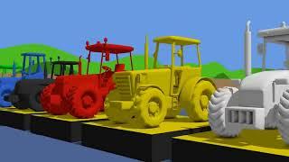 Video Learn colors with a tractor and other machines, and Big and Massive Science tractors