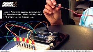 CONTROL THE MOVEMENT OF SERVO MOTOR SG90 WITH  PUSH BUTTON & LED INTERFACING WITH ARDUINO UNO