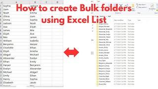 How to create Bulk folders using Excel list