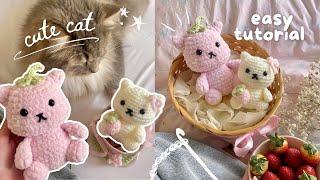 how to crochet a cute cat | step-by-step tutorial + free pattern!