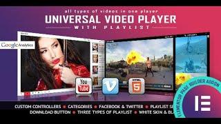 Universal Video Player - Elementor Widget: Installation