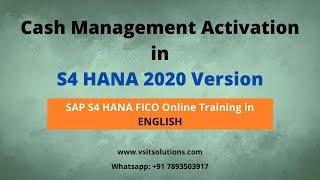 Cash Management Activation in SAP S4 HANA 2020 | SAP Cash Management Configuration