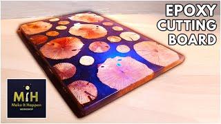 WOODEN DISKS ON EPOXY - LOG CUTTING BOARD - Log and epoxy trivet