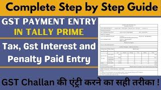 GST Challan Entry in Tally Prime | GST payment entry in tally prime | Tally prime #tallyprime