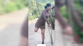 Amputee Chinese woman crutching beauty 2021 ️