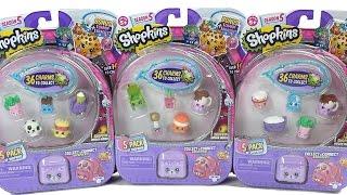 Shopkins Season 5 Unboxing 5 Packs Review with Charms