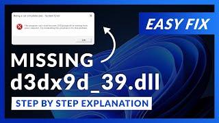 d3dx9_39.dll Error Windows 11 | 2 Ways To FIX | 2021