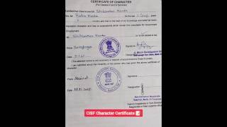 CISF Character Certificate #charactercertificate  #shortvideo  #cisf #police #shortsfeed #shorts