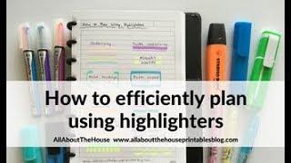 How to efficiently plan your week using highlighters (e.g. color coding) daily planning tips