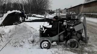 Самодельный погрузчик из Оки с толкателем