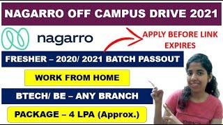 Nagarro Off campus Drive 2021 | Work From Home Jobs | Freshers 2020/2021 Batch | Any Branch