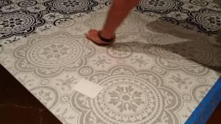 Sonny Urzua modello floor stencil application