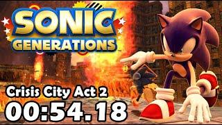 (World Record) Sonic Generations - Crisis City Act 2 Speed Run 00:54.18