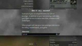 MW2 First Time Going PRESTIGE MODE