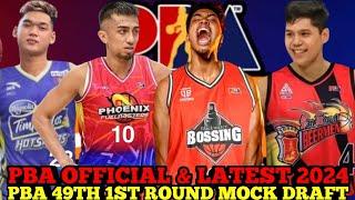 PBA OFFICIAL & LATEST 2024 PBA 49TH 1ST ROUND 1ST PICK TO 12TH PICK MOCK DRAFT | PBA 49TH DRAFT