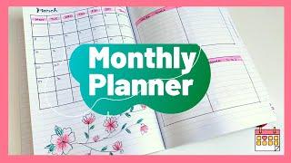 How to make a monthly planner using notebook | Monthly planner layout ideas