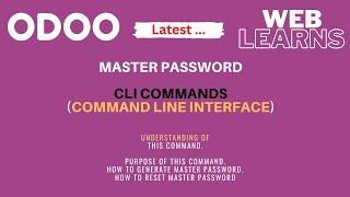 What is master password and how to reset CLI Commands | Odoo Latest Tutorial