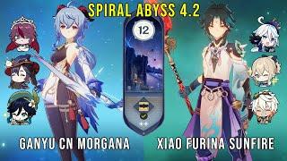 C0 Ganyu Morgana CN and C0 Xiao Furina Sunfire - Genshin Impact Abyss 4.2 - Floor 12 9 Stars